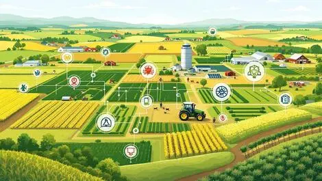 Australia new zealand farm landscape digital safety biosecurity illustration