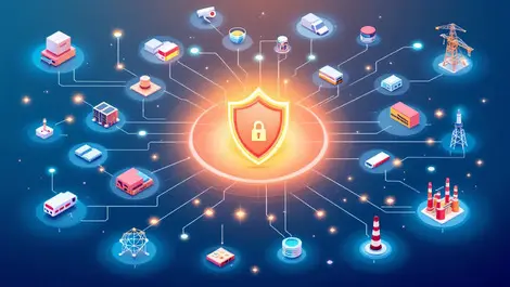 Interconnected smart devices cameras sensors industrial security network