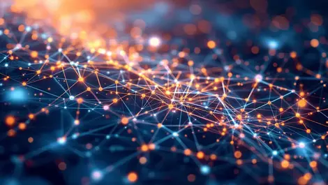 Abstract interconnected network nodes links large scale data integration